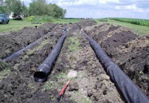 soil testing - septic system gravelless field line piping